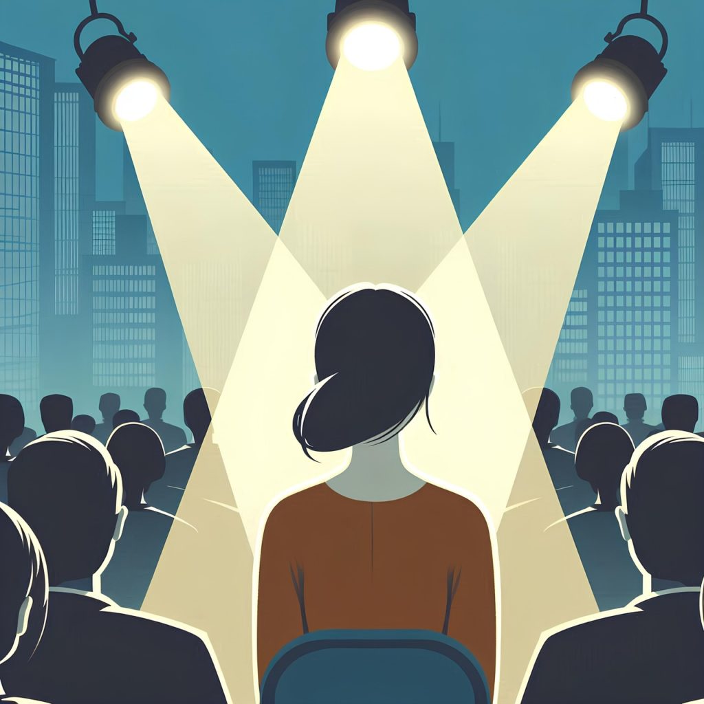 ai generated, spotlight, woman, crowd, only, exclusive