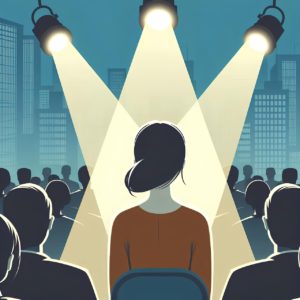 ai generated, spotlight, woman, crowd, only, exclusive