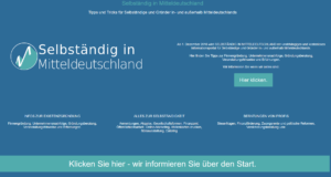 Die Landing Page für Selbständig in Mitteldeutschland vor dem Start des Portals.